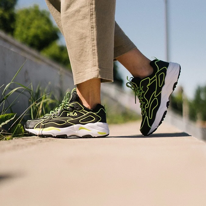 Кроссовки женские FILA Ray Tracer Neon Black/Safety Yellow/White